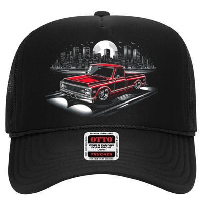 67 72 Classic C10 Pickup Truck Slammed Lowered Airride High Crown Mesh Back Trucker Hat