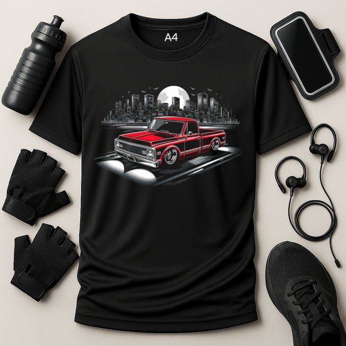 67 72 Classic C10 Pickup Truck Slammed Lowered Airride Cooling Performance Crew T-Shirt