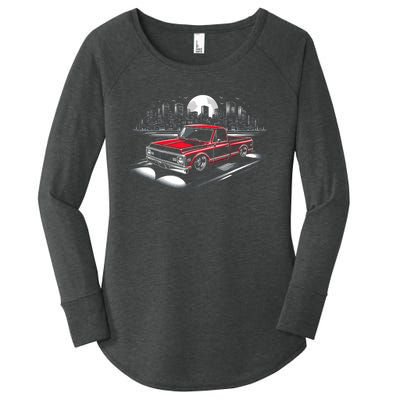 67 72 Classic C10 Pickup Truck Slammed Lowered Airride Women's Perfect Tri Tunic Long Sleeve Shirt