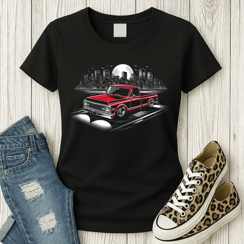 67 72 Classic C10 Pickup Truck Slammed Lowered Airride Womens T-Shirt