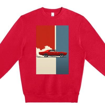 60s 70s Plymouth Road Runner Hemi The American Muscle Car Premium Crewneck Sweatshirt