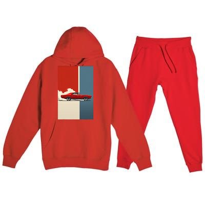 60s 70s Plymouth Road Runner Hemi The American Muscle Car Premium Hooded Sweatsuit Set