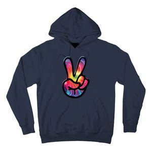 60s 70s Tie Dye Peace Hand Sign Hippie Tall Hoodie