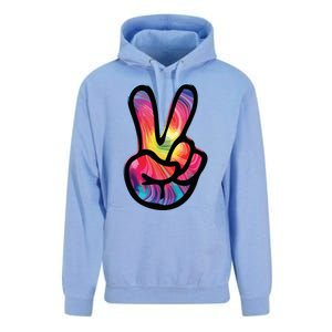 60s 70s Tie Dye Peace Hand Sign Hippie Unisex Surf Hoodie