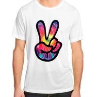 60s 70s Tie Dye Peace Hand Sign Hippie Adult ChromaSoft Performance T-Shirt