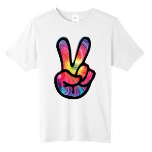 60s 70s Tie Dye Peace Hand Sign Hippie Tall Fusion ChromaSoft Performance T-Shirt