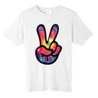 60s 70s Tie Dye Peace Hand Sign Hippie Tall Fusion ChromaSoft Performance T-Shirt