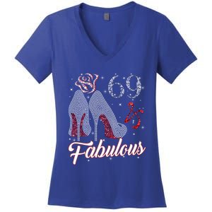 69 And And Fabulous 1952 69th Birthday Gift Tee Gift Women's V-Neck T-Shirt