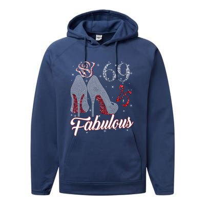 69 And And Fabulous 1952 69th Birthday Gift Tee Gift Performance Fleece Hoodie