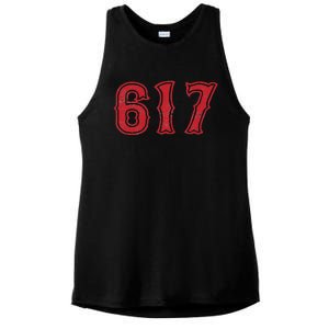 617 Area Code Boston Fan Baseball Ladies PosiCharge Tri-Blend Wicking Tank