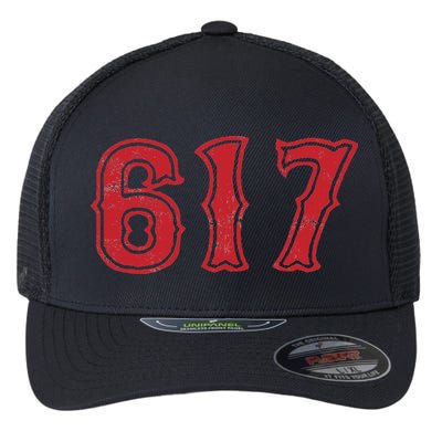 617 Area Code Boston Fan Baseball Flexfit Unipanel Trucker Cap