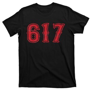 617 Area Code Boston Fan Baseball T-Shirt