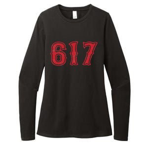 617 Area Code Boston Fan Baseball Womens CVC Long Sleeve Shirt