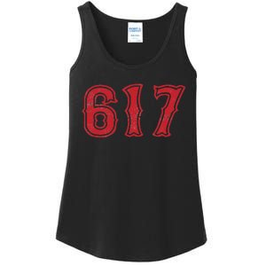 617 Area Code Boston Fan Baseball Ladies Essential Tank