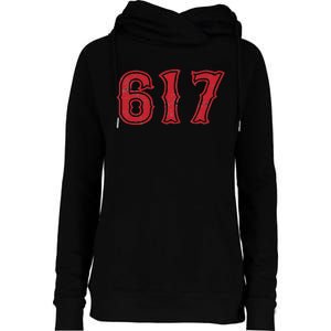 617 Area Code Boston Fan Baseball Womens Funnel Neck Pullover Hood