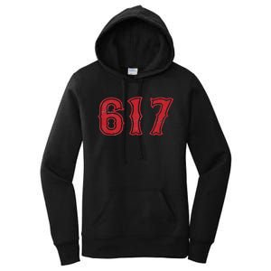 617 Area Code Boston Fan Baseball Women's Pullover Hoodie