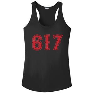 617 Area Code Boston Fan Baseball Ladies PosiCharge Competitor Racerback Tank