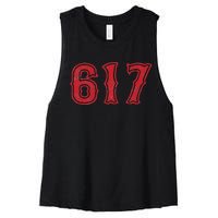 617 Area Code Boston Fan Baseball Women's Racerback Cropped Tank