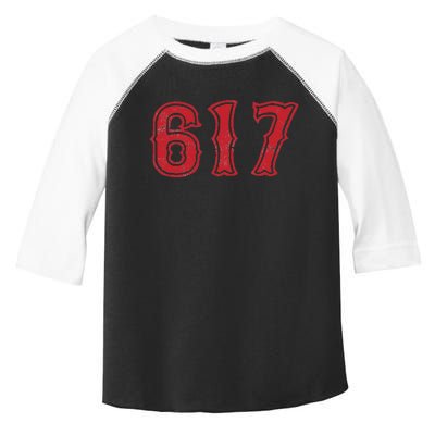 617 Area Code Boston Fan Baseball Toddler Fine Jersey T-Shirt