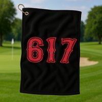 617 Area Code Boston Fan Baseball Golf Towel