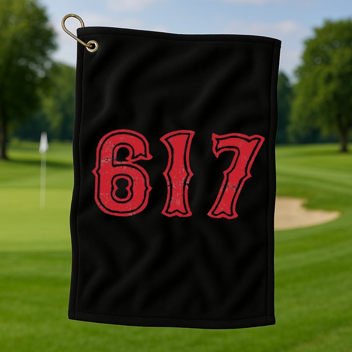 617 Area Code Boston Fan Baseball Golf Towel
