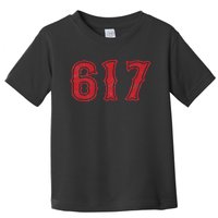 617 Area Code Boston Fan Baseball Toddler T-Shirt