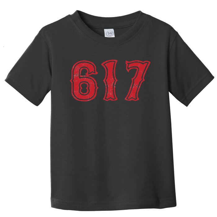 617 Area Code Boston Fan Baseball Toddler T-Shirt