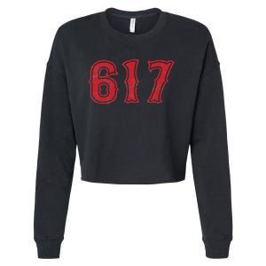 617 Area Code Boston Fan Baseball Cropped Pullover Crew