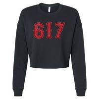 617 Area Code Boston Fan Baseball Cropped Pullover Crew