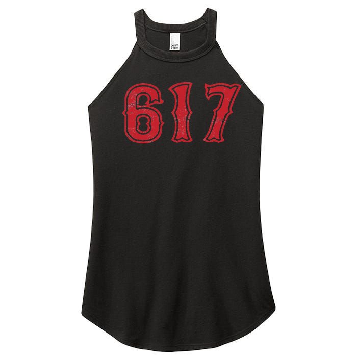 617 Area Code Boston Fan Baseball Women's Perfect Tri Rocker Tank