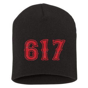 617 Area Code Boston Fan Baseball Short Acrylic Beanie