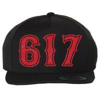 617 Area Code Boston Fan Baseball Wool Snapback Cap