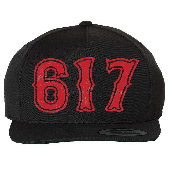 617 Area Code Boston Fan Baseball Wool Snapback Cap