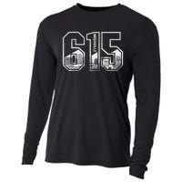 615 Area Code Pride Nashville Tennessee Skyline Vintage Cooling Performance Long Sleeve Crew