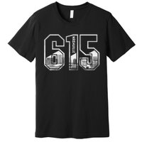 615 Area Code Pride Nashville Tennessee Skyline Vintage Premium T-Shirt