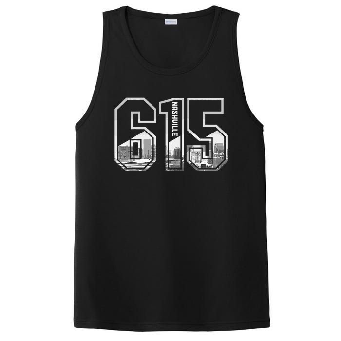 615 Area Code Pride Nashville Tennessee Skyline Vintage PosiCharge Competitor Tank