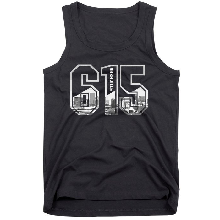 615 Area Code Pride Nashville Tennessee Skyline Vintage Tank Top