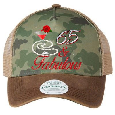 65 And Fabulous 65th Birthday 65 Years Old Bday Legacy Tie Dye Trucker Hat