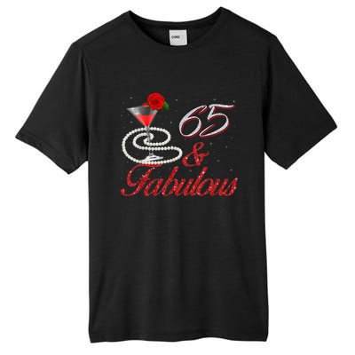 65 And Fabulous 65th Birthday 65 Years Old Bday Tall Fusion ChromaSoft Performance T-Shirt