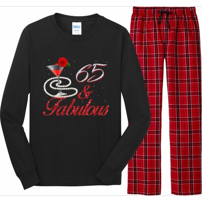 65 And Fabulous 65th Birthday 65 Years Old Bday Long Sleeve Pajama Set