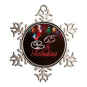 65 And Fabulous 65th Birthday 65 Years Old Bday Metallic Star Ornament