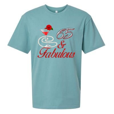 65 And Fabulous 65th Birthday 65 Years Old Bday Sueded Cloud Jersey T-Shirt