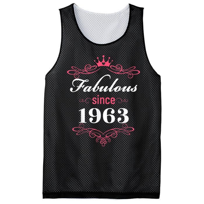 60 and Fabulous Since 1963 60th Birthday WoM.e.n Mesh Reversible Basketball Jersey Tank