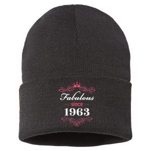 60 and Fabulous Since 1963 60th Birthday WoM.e.n Sustainable Knit Beanie