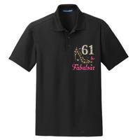 61 And Fabulous Funny 61st Birthday Cute Gift Beautiful Fun Dry Zone Grid Polo