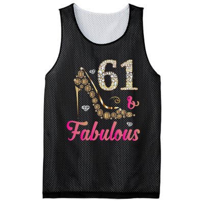 61 And Fabulous Funny 61st Birthday Cute Gift Beautiful Fun Mesh Reversible Basketball Jersey Tank