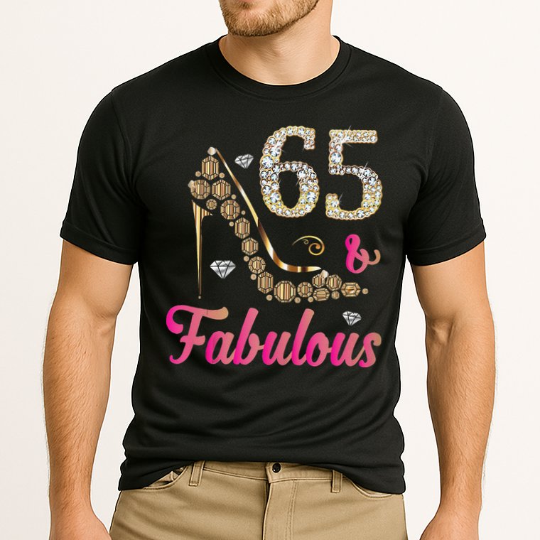 65 And Fabulous Funny 65th Birthday Cute Gift Beautiful Fun Tank Top Cooling Performance Crew T-Shirt