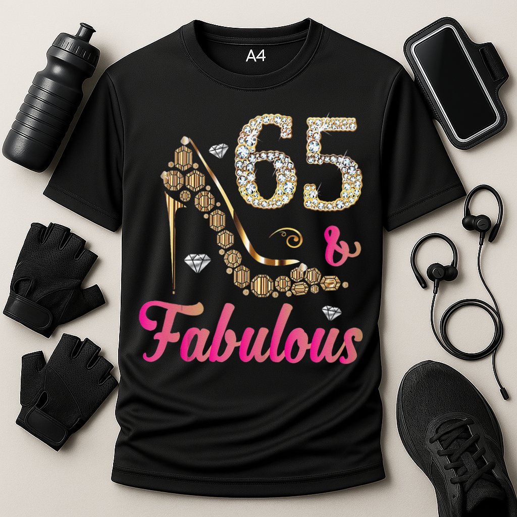 65 And Fabulous Funny 65th Birthday Cute Gift Beautiful Fun Tank Top Cooling Performance Crew T-Shirt
