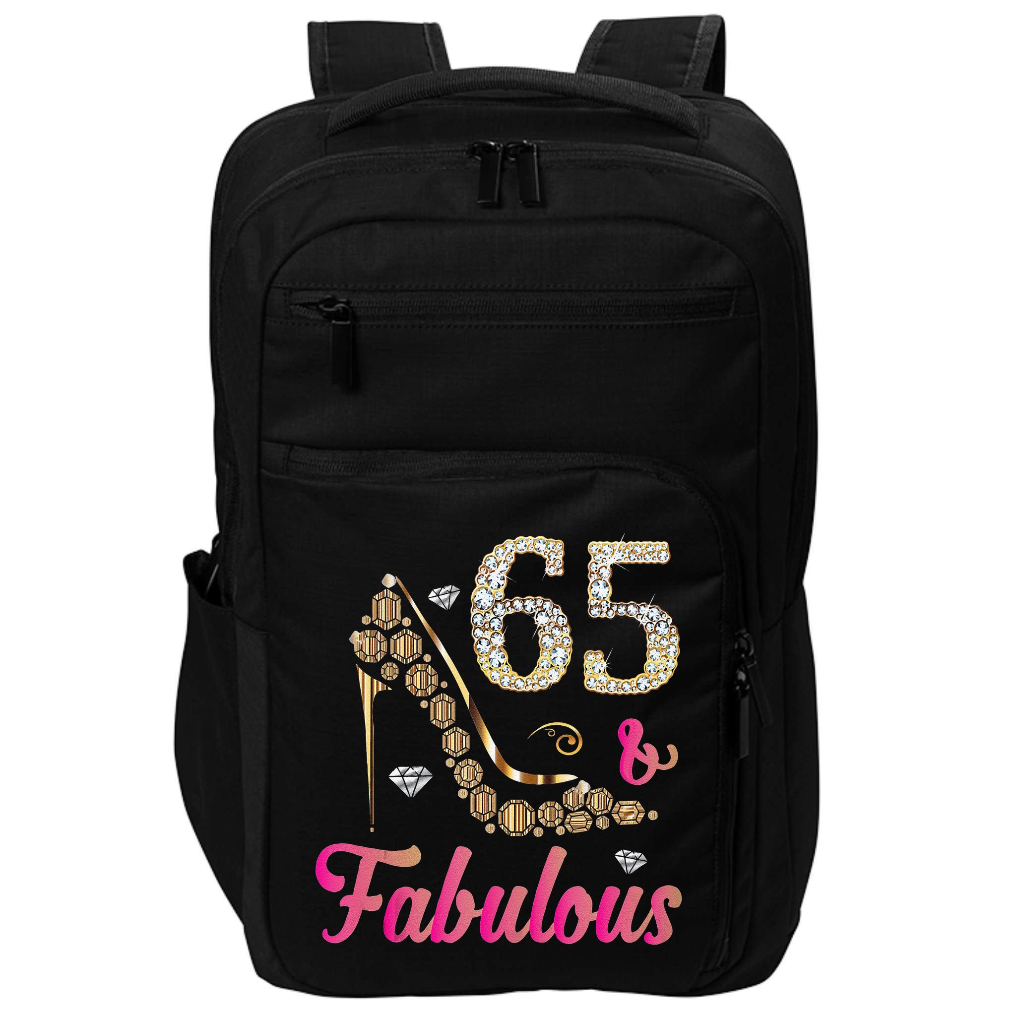 65 And Fabulous Funny 65th Birthday Cute Gift Beautiful Fun Tank Top Impact Tech Backpack