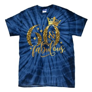 60 And Fabulous 60 Year Old Crown 1963 60th Birthday Women Tie-Dye T-Shirt